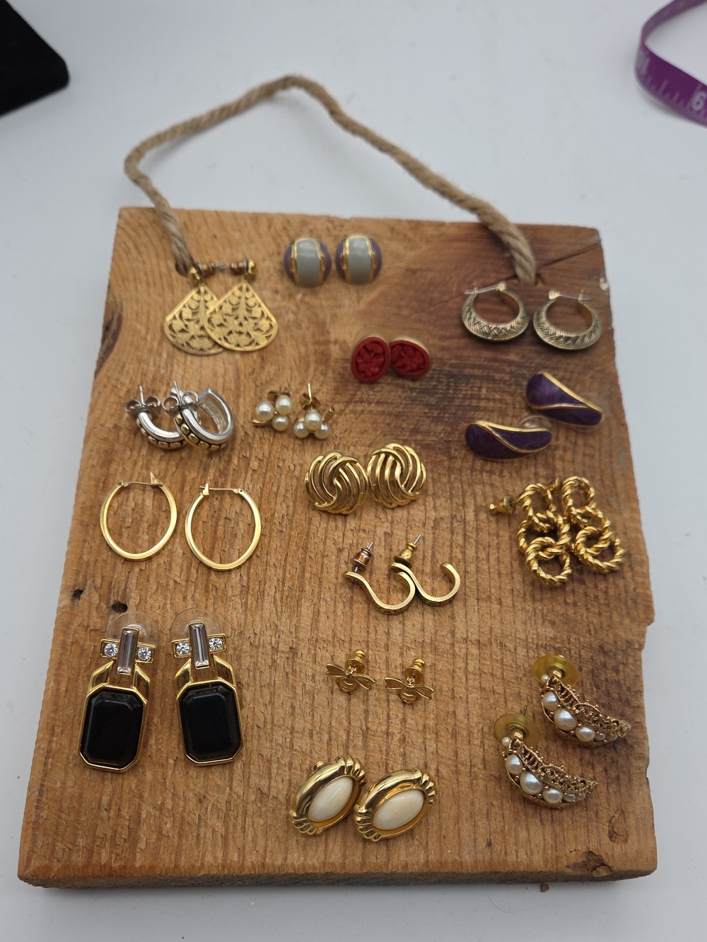 Lot Bundle Monet Trifari Napier Vintage Gold Tone Earrings